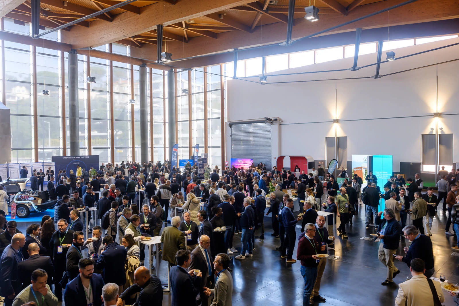 The venue foyer filled with automotive professionals